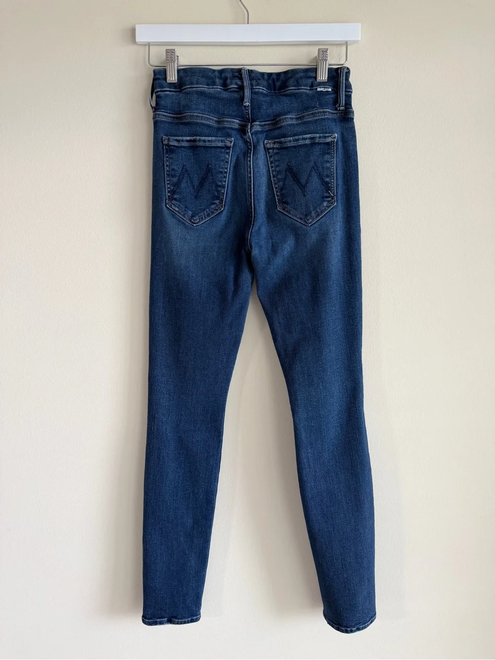 MOTHER High Waisted Looker Skinny Jeans Teaming Up Blue Size 25